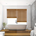 Bamboo Roman Shade – Light Filtering, Adjustable Lift System, Easy Install | Living Room & Home Decor | 13 Sizes | Nuvia Haven