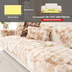 Faux Lamb Fluffy Sofa Cover Modern Gradient – Thick Plush Pet-Friendly Polyester Sofa Protector, Machine Washable 450-500g Fabric for Single, Double, Triple & Combination Sofas