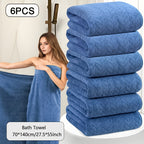 Oversized Striped Bath Towel Set – Absorbent Quick-Dry Adult Bath Towels for Spa, Hotel & Home | Available as Single or 6-Piece Set | Multiple Colors