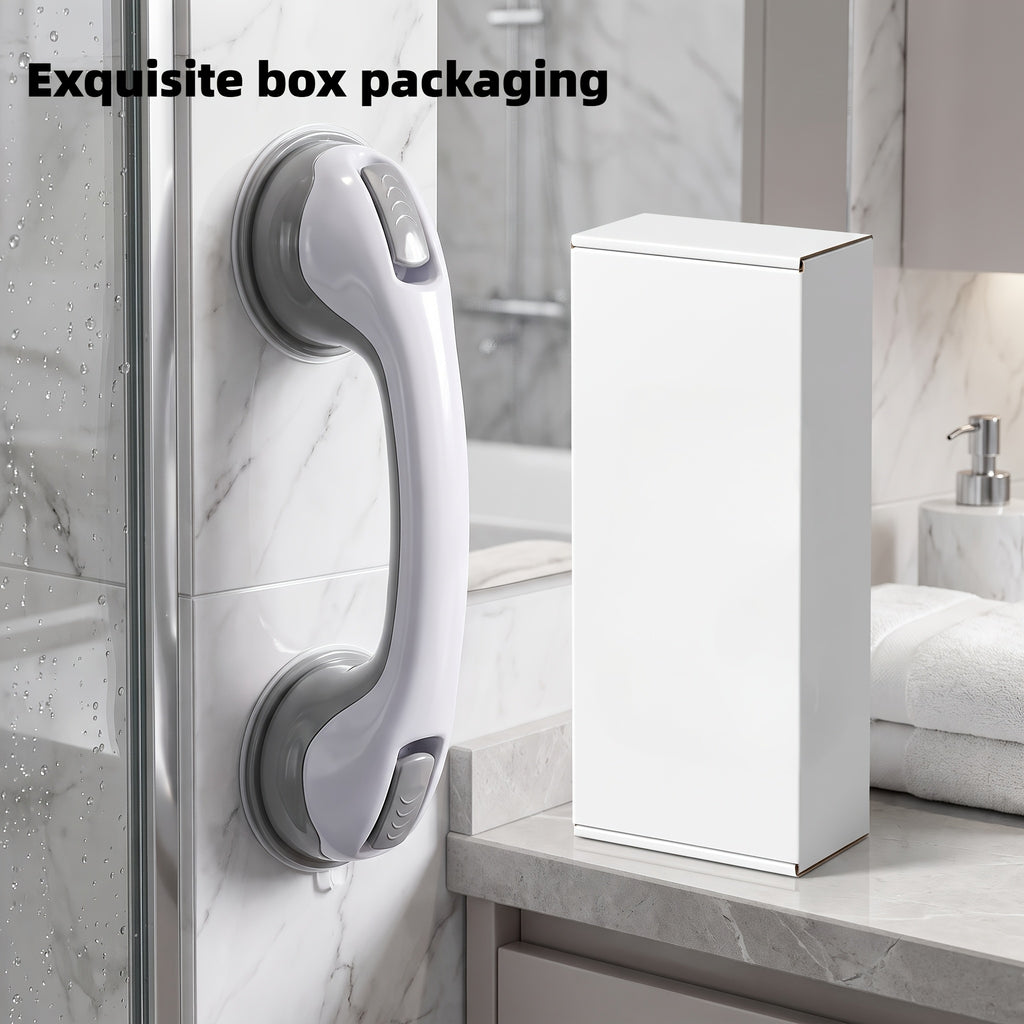 Bathroom Grab Bars Suction Cup No Drill 2-Pack Non-Slip Adjustable Height Shower Handle Safety Rail for Elderly Toilet Fall Prevention Easy Install