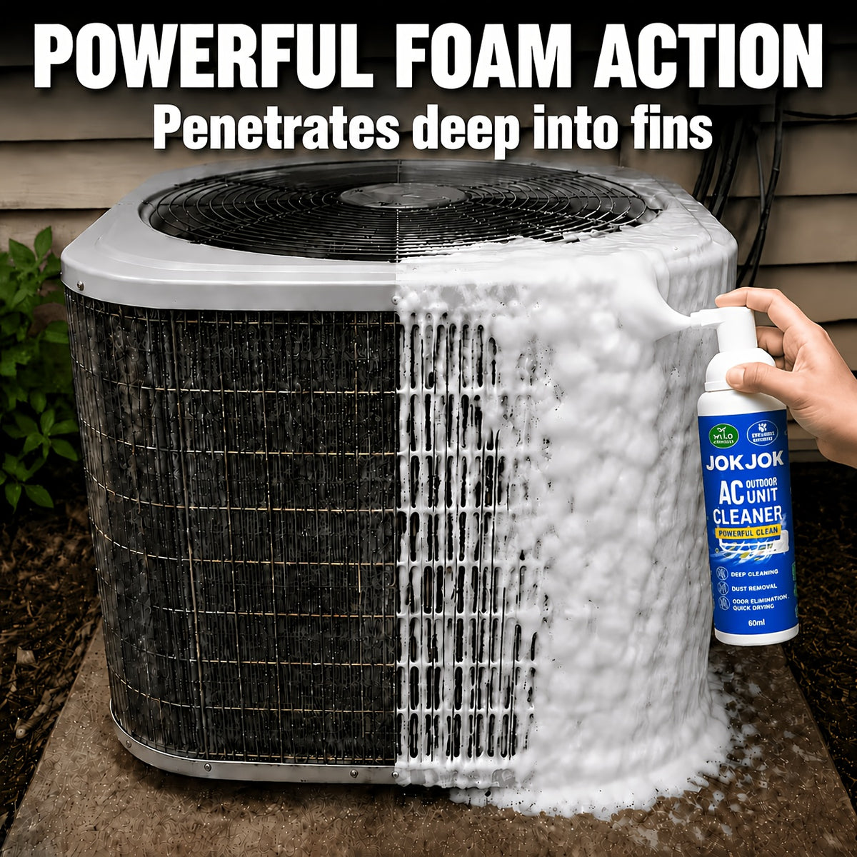HVAC Coil Cleaner Spray for Indoor & Outdoor AC Units – Removes Dirt Buildup from Evaporator & Condenser Coils, Vents & Cooling Systems, Improves Airflow Efficiency, Easy Home HVAC Maintenance 60ml