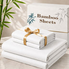 Cooling Bamboo Bed Sheet Set 3 4 Piece 3000TC - Extra Deep Pocket 20 Inch Soft Hotel Quality Wrinkle Resistant Twin Full Queen King Hot Sleepers
