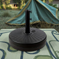 Heavy Duty Patio Umbrella Base Stand 20in Round 50LBS Water Sand Fillable Steel Holder for Outdoor Market Lawn Garden Black