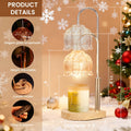 Candle Warmer Lamp Adjustable Height Dimmable Flameless – Vintage Iron Tabletop with Timer, 120V, Home Decor Gift