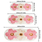 Floral Velvet Non-Slip Rug Runner Soft Fluffy Swan Velvet Floor Mat for Bedroom Living Room Hallway – 3 Colors 3 Sizes Aesthetic Decor