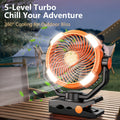 Portable Camping Fan with LED Lights, Dual Motors, 8 Speeds & Remote Control – 20000mAh Rechargeable Tent Fan with Hook for Outdoor Use
