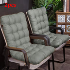 Chair Cushion Set 2pcs Thick Polyester with Straps – Full Back Support Seat Pad for Leisure Chairs, Garden Furniture & Indoor Outdoor Seating, Machine Washable, Multiple Colors