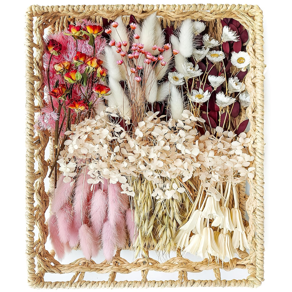 Boho Dried Flower Bouquet with Pampas Grass - Bohemian Wedding Centerpiece, Cake Flowers & Groom Boutonniere, Long-Lasting Botanical Arrangement for Home & Event Decor
