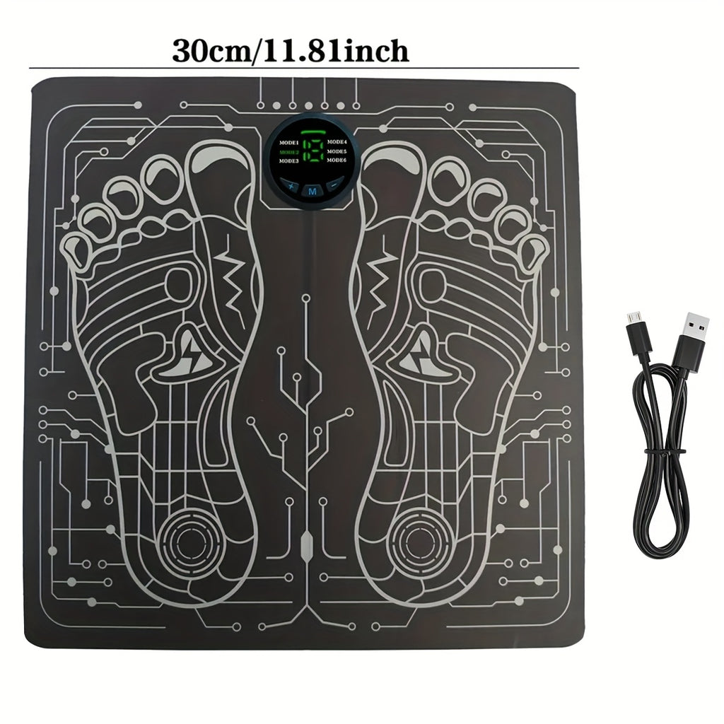 TENS Portable Foldable Foot Massage Pad, Ergonomic Electric Massager for Feet, Back & Legs, Adjustable Intensity, Battery-Powered 150mAh, Compact Travel-Friendly Design, Health & Relaxation Gift
