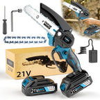 Mini Cordless Chainsaw Handheld Electric Pruning Saw with Splash Guard Security Lock Rechargeable Battery for Tree Branch Garden Yard Trimming Gift for Men