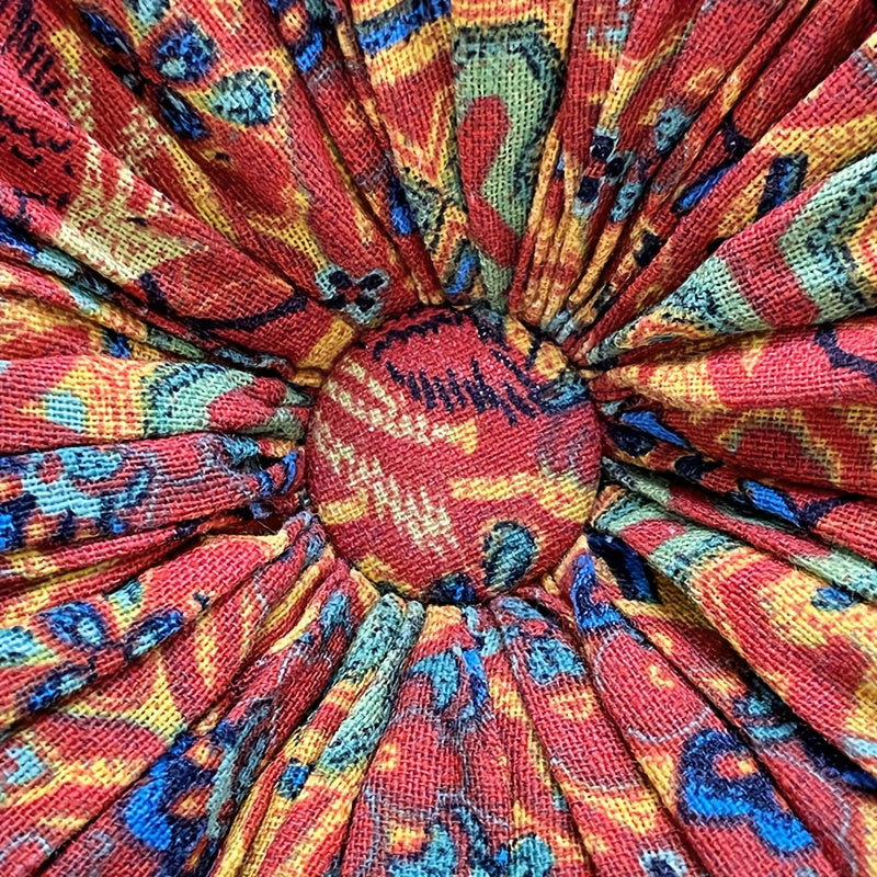 Round Bohemian Floor Cushion Pumpkin Tatami Seat Pad | Large Thickened Vintage Throw Pillow for Bedroom Chair Meditation, Orange Blue