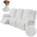3-Seater Recliner Cover - Plush High Stretch Wear-Resistant Machine Washable Easy Clean Sofa Protector for Living Room and Bedroom
