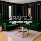 Blackout Curtains 4 Panels – 100% Room Darkening Thermal Insulated Grommet Top Window Drapes, Noise Reducing, Energy Saving, Privacy Protection for Living Room & Bedroom, 37–52" W Multiple Lengths
