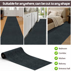 Non-Slip Striped Runner Mat – Self-Adhesive Trimmable Polyester Carpet for Hallway, Kitchen, Stairs, Garage & Patio | 5 Colors, 4 Sizes