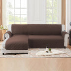 L-Shaped Sectional Sofa Cover 100% Liquid-Resistant Couch Slipcover with Non-Slip Straps for Dogs Cats Pets Left Right Chaise