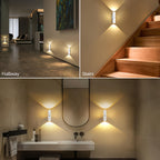 Motion Sensor LED Night Light Auto On Off Dimmable RGB 3 Color Temperatures USB Battery Powered for Bedroom Hallway Stairs 2 & 4 Pack
