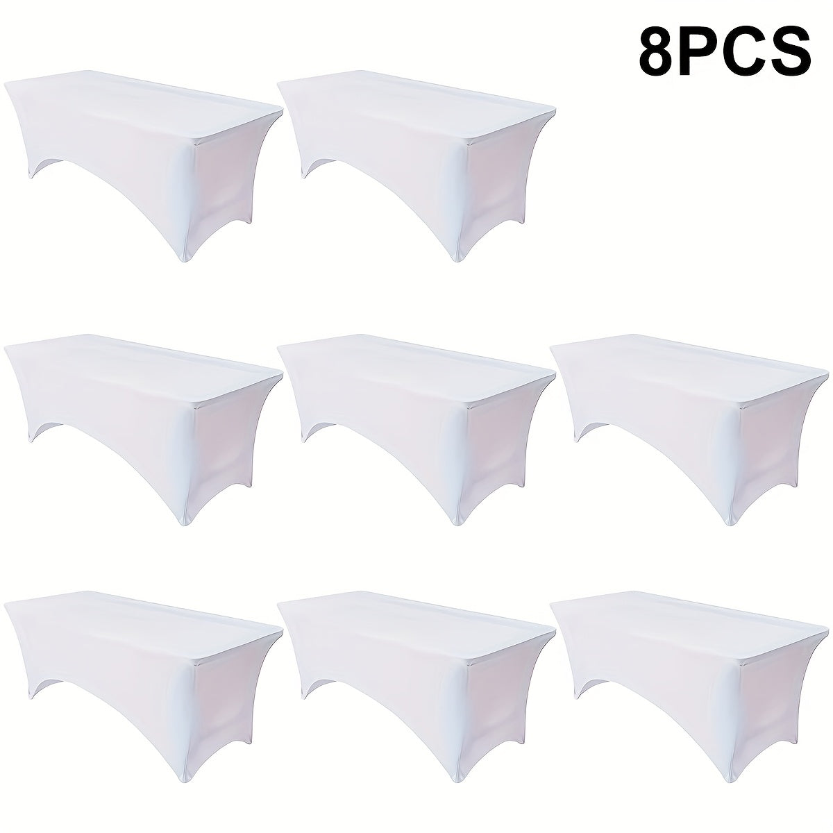 Spandex Fitted 6FT Tablecloth for Rectangular Tables – Wrinkle-Resistant Elastic Table Cover for Parties, Weddings, Trade Shows & Events – 2/4/8/12-Pack in Black, White & Light Yellow
