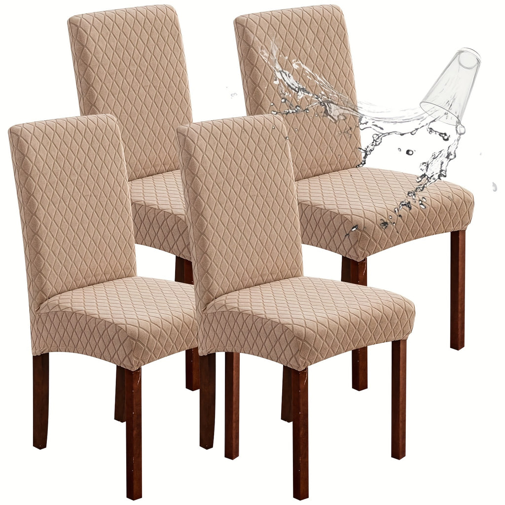 Dining Chair Covers Set of 4 6 Stretch Jacquard Slipcovers - Removable Washable Chair Protectors for Kitchen Parsons Dining Room Chairs