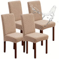 Dining Chair Covers Set of 4 6 Stretch Jacquard Slipcovers - Removable Washable Chair Protectors for Kitchen Parsons Dining Room Chairs