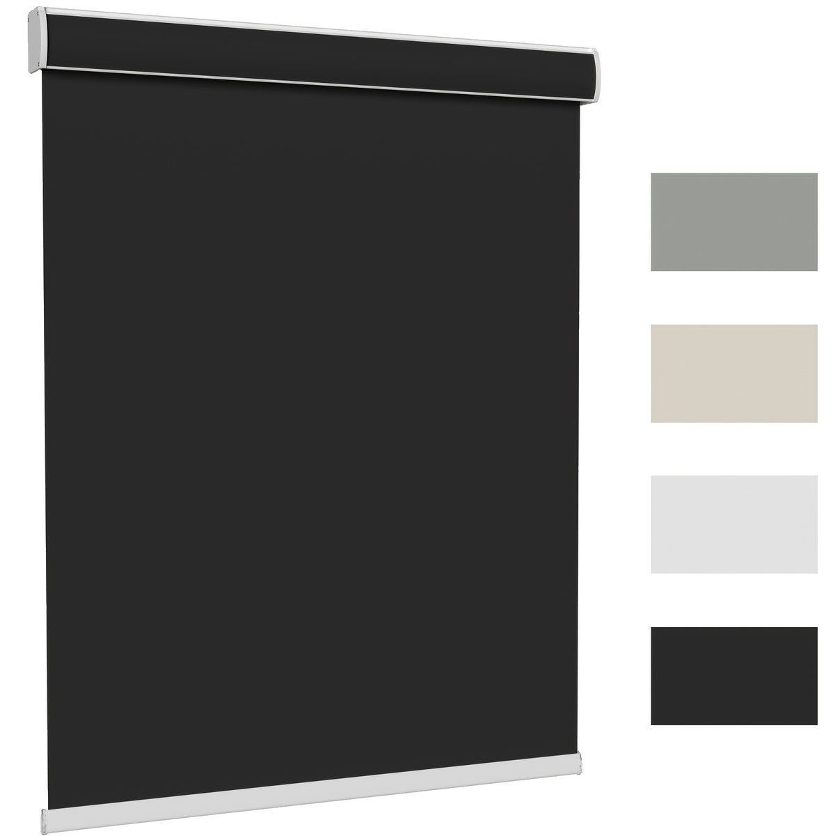 Cordless Blackout Roller Blinds Easy Install Privacy Window Shades | Room Darkening Roll Blinds for Home Office Living Room, Black White Grey Beige, 18 Width Options