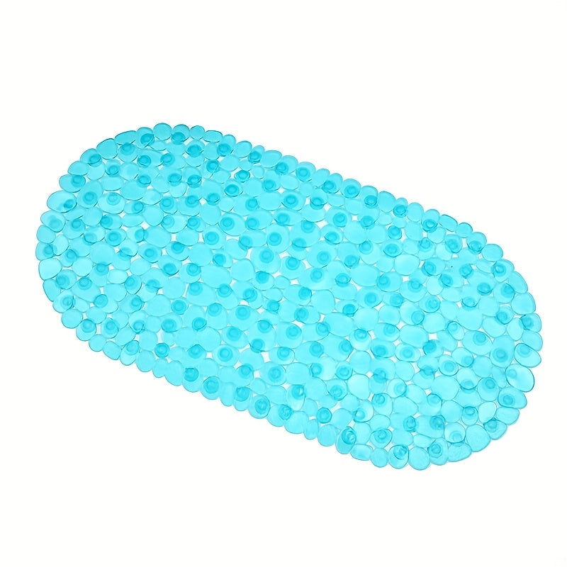Non-Slip Bathtub Mat 27x14 Inch, Pebble Texture Suction Cup Shower Mat – Double-Sided Anti-Slip Soft PVC Tub Mat for Elderly & Kids, Machine Washable