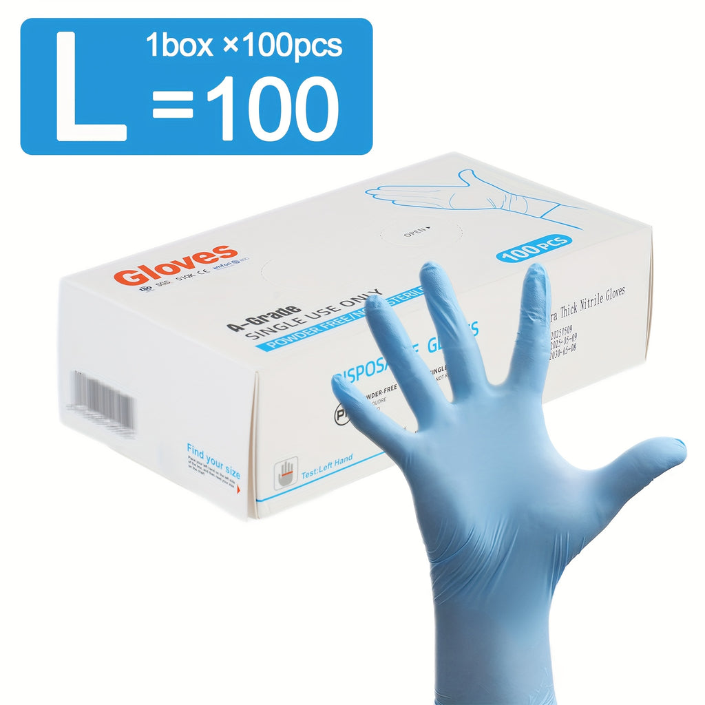 5 Mil Blue Nitrile Disposable Gloves Bulk Pack – 100 to 1000pcs, Waterproof & Anti-Slip, Powder-Free Latex-Free, S/M/L Sizes for Cooking, Cleaning, Food Prep & Pet Care, Non-Sterile