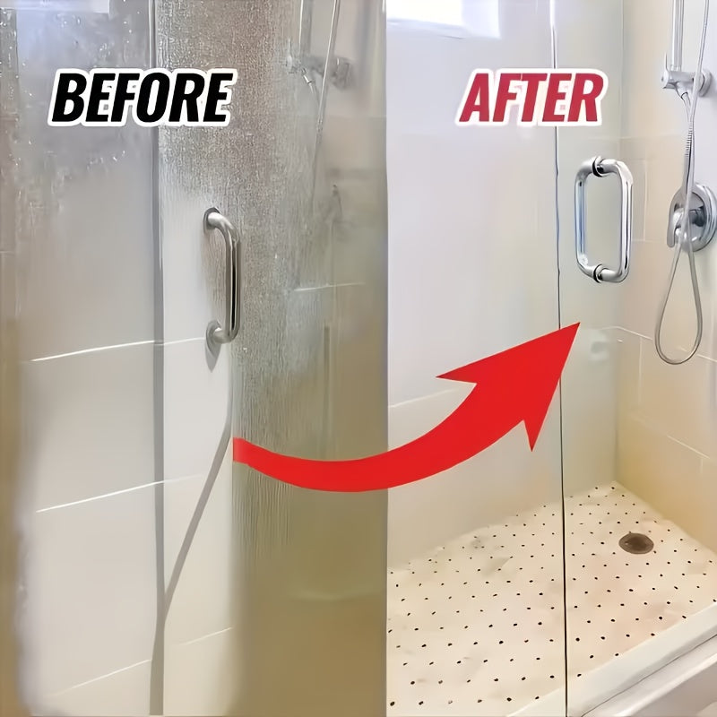 Shower Glass Cleaner Spray – Hard Water Stain & Soap Scum Remover for Shower Doors, Mirrors & Tiles, Streak-Free Shine, Powerful Bathroom Glass Cleaning Formula