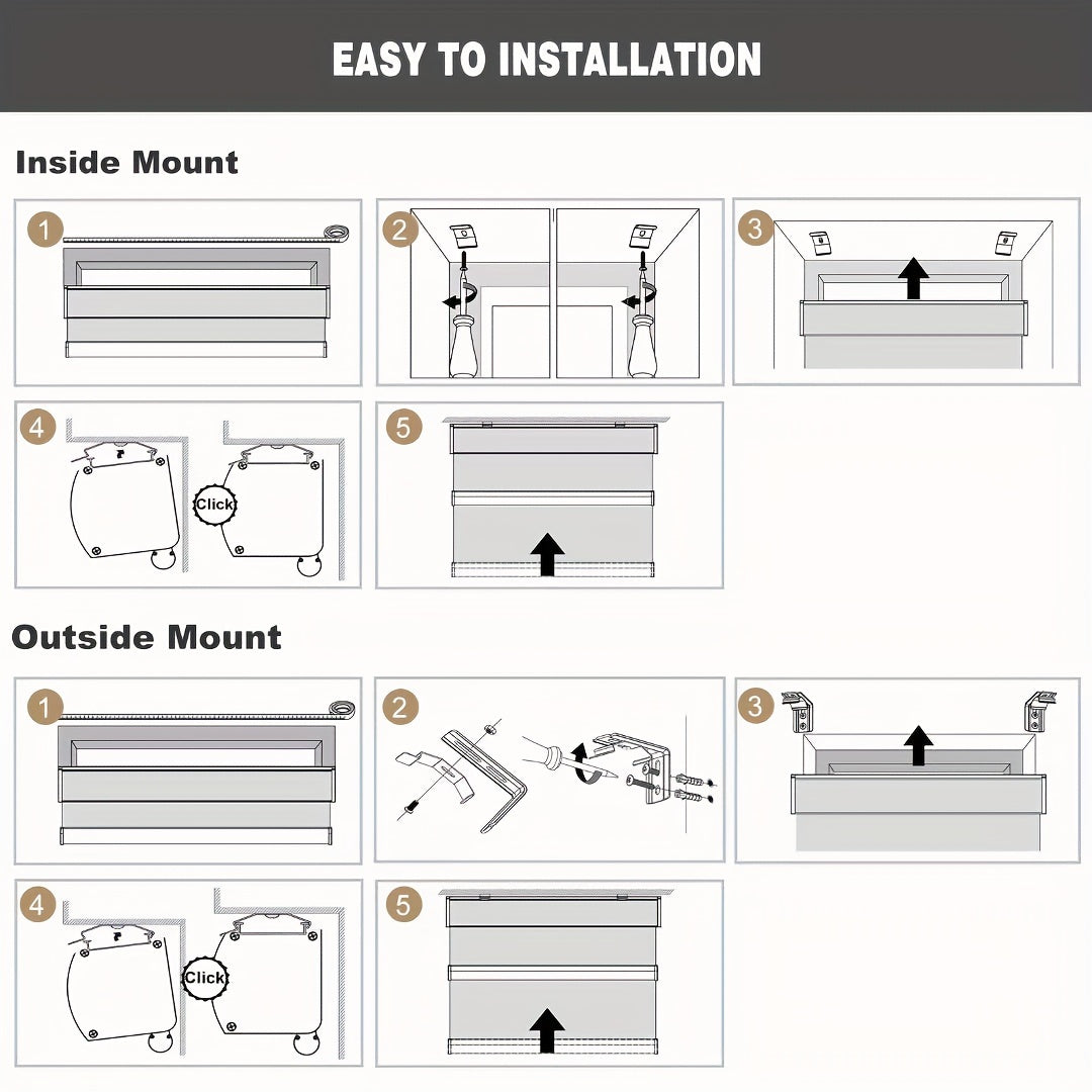 Blackout Roller Shades for Windows, Cordless Room Darkening Window Blinds, Thermal Insulated UV Protection, Easy Install for Bedroom Living Room Office