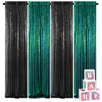 Sequin Backdrop Curtains 4 Panels 2FT x 8FT Glitter Party Decorations for Wedding Birthday Photo Booth Stage Background 30+ Colors