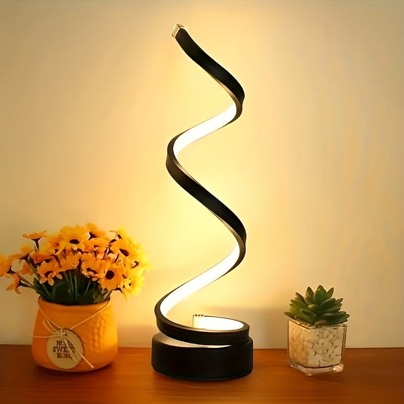 Spiral Adjustable Desk Lamp Vintage Style with Dimmable Warm Light, 3 Color Modes 10 Brightness Settings, Space-Saving Table Lamp for Bedroom Study & Living Room, 12V Safe Low Voltage, Gift for Friends & Family