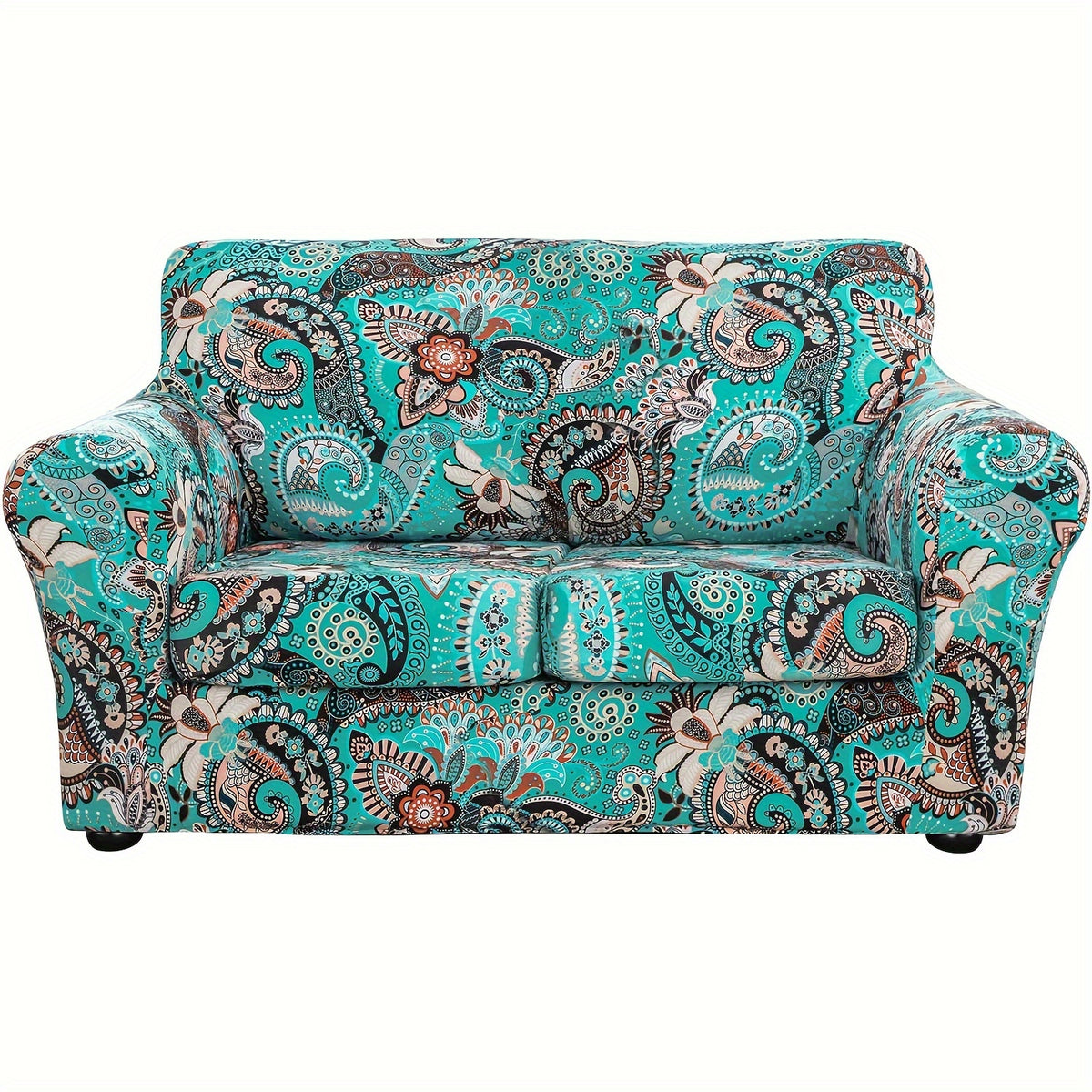 Boho Floral Sofa Slipcover Set with Separate Seat Cushion Covers – Washable Stretch Couch Cover for Armchair Loveseat Sofa, Drawstring Fit, Pet Friendly, 6 Colors
