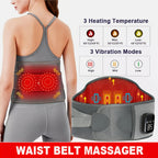 Cordless Heating Pad for Back with 3 Heat Levels & 3 Vibration Modes – Portable Rechargeable Lumbar Massager for Lower Back Pain Relief, Gift for Dad Mom Men Women