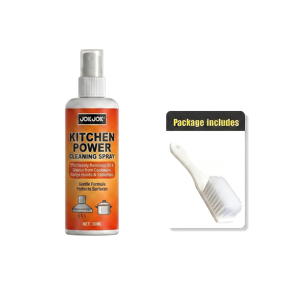 Kitchen Degreaser Spray with Brush Oil Stain Remover Cleaner for Cookware Range Hood Stove Mild Formula Surface Safe Kitchen Cleaning Set