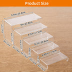 Clear Acrylic Risers for Display, Multi-Pack Riser Display Stands for Funko Pop Figures, Cupcakes, Jewelry & Perfume – Multiple Sizes & Quantities for Home, Halloween & Christmas Decor