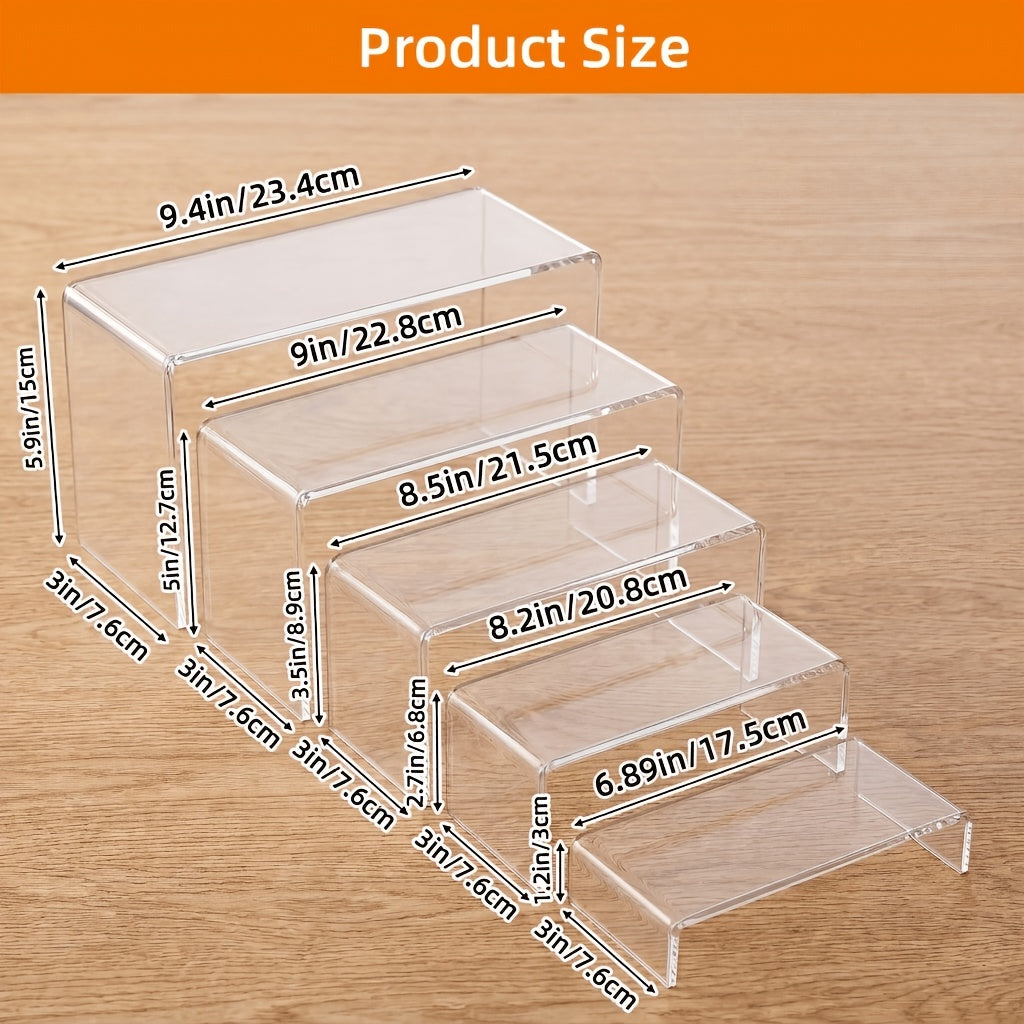 Clear Acrylic Risers for Display, Multi-Pack Riser Display Stands for Funko Pop Figures, Cupcakes, Jewelry & Perfume – Multiple Sizes & Quantities for Home, Halloween & Christmas Decor