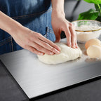 Stainless Steel Cutting Board Butcher Block 19.69x15.75 Inch Large Non-Slip Kitchen Chopping Board Rolling Prep Board