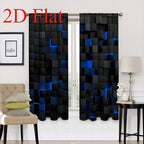 2-Piece Vintage Geometric Print Curtains – Rod Pocket, Machine Washable Polyester Flannel | Living Room & Bedroom | 4 Colors, 2 Sizes | Nuvia Haven