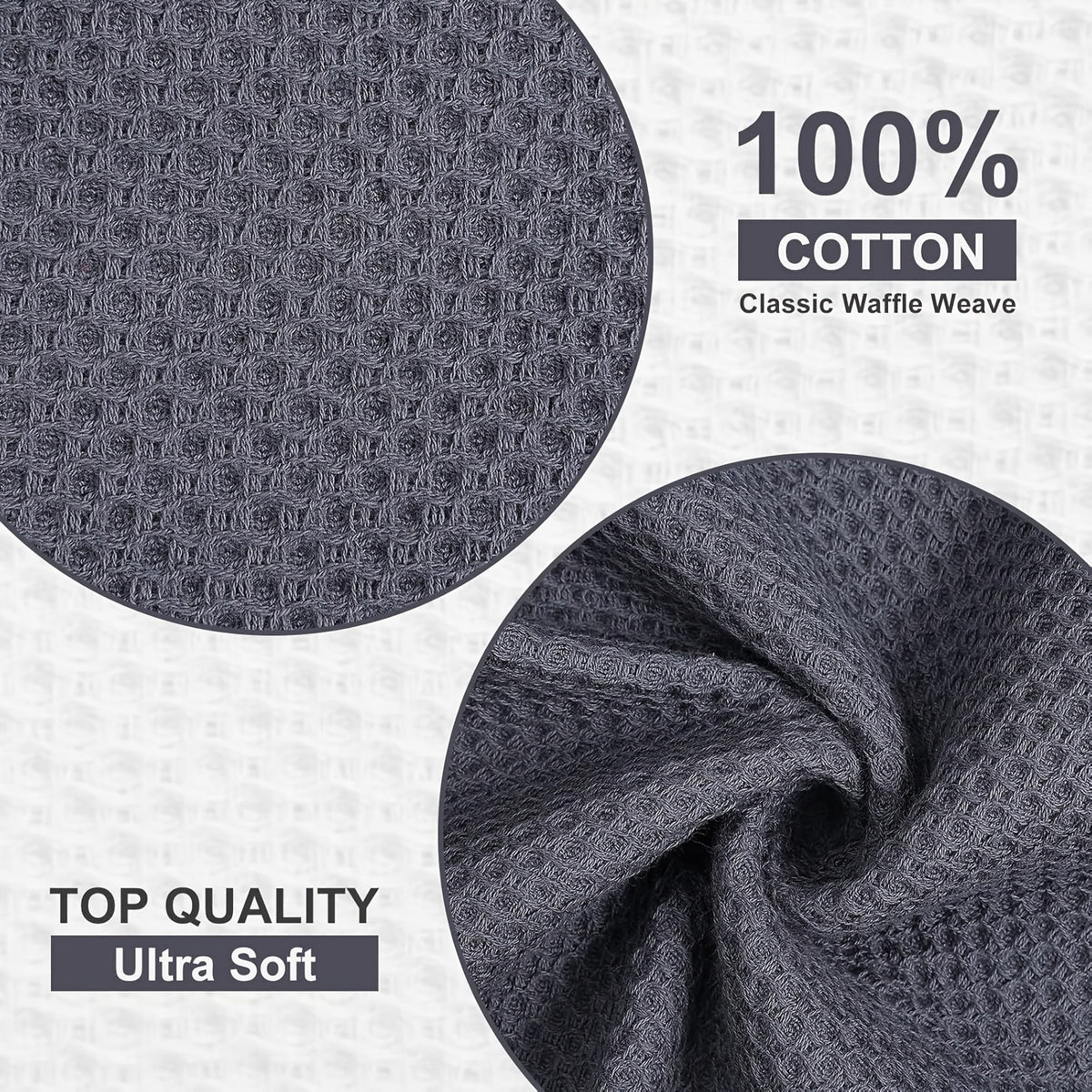 23-Piece Cotton Waffle Weave Kitchen Dish Cloths Set Absorbent Quick-Dry Dish Towels 12x12 Inch Multi-Color Options