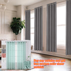 Linen Textured Blackout Curtains 4 Panels – 100% Room Darkening Thermal Insulated Grommet Drapes, Noise Reducing Window Curtains for Bedroom Living Room, 52W x 63/84/95 Inch