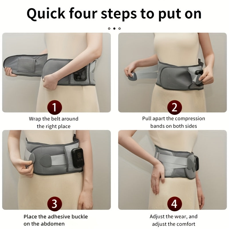 Cordless Heating Pad for Back with 3 Heat Levels & 3 Vibration Modes – Portable Rechargeable Lumbar Massager for Lower Back Pain Relief, Gift for Dad Mom Men Women