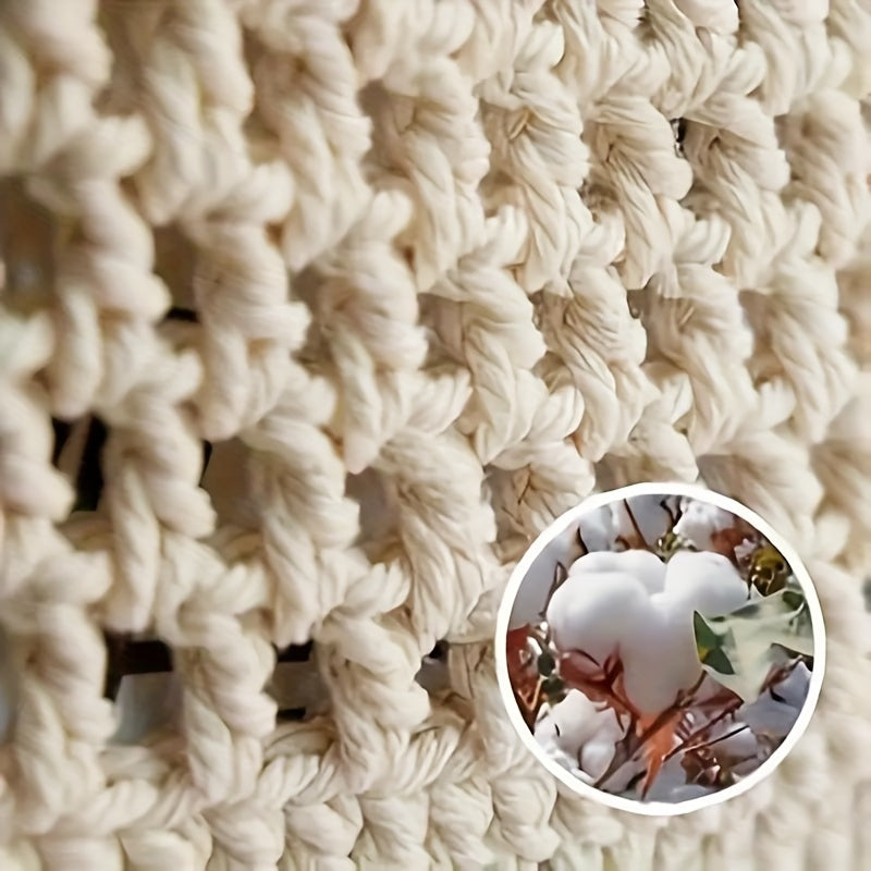 3-Tier Hanging Cotton Rope Basket - Boho Handwoven Wall Storage Organizer for Fruits, Vegetables & Essentials, Farmhouse Decor for Kitchen, Bathroom, Living Room & Bedroom