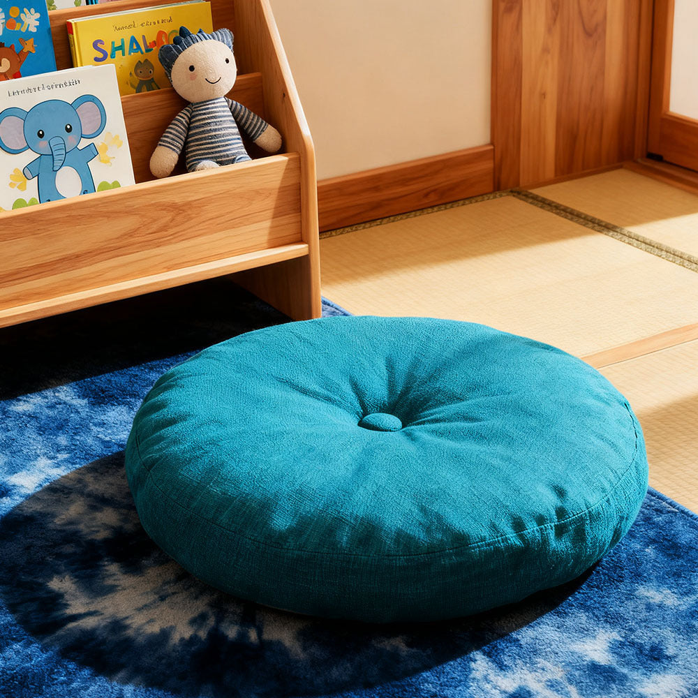 Round Seat Cushion 40x40cm 15cm Thick Firm Futon Meditation Mat Removable Linen Cover Chair Pad for Office Dining Chair Home Decor All Seasons Christmas