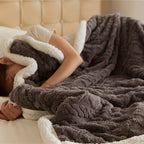 Tufted Sherpa Throw Blanket – Soft Plush Blanket in 4 Colors & 4 Sizes, Machine Washable, for Sofa Bed Couch Living Room & Garden
