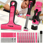 Razor Scraper Tool Set 3-in-1 with 40 Blades – Heavy-Duty Stainless Steel Multi-Surface Scraper for Stickers, Adhesive, Caulk & Glass