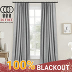 Blackout Curtains for Living Room & Bedroom - 100% Blackout Textured Panels, Thermal Insulated, Rod Pocket & Clip Rings, Multiple Sizes & Colors