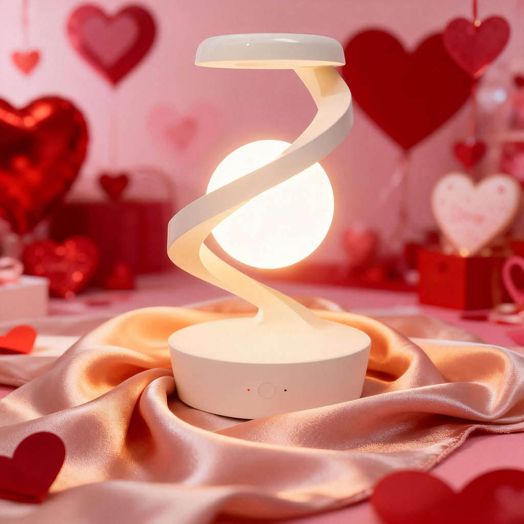 Floating Rotating Lamp with Wireless Charging, Color-Changing LED Table Lamp, Bedside Nightstand Lamp with Atmosphere Night Light – Home & Party Decor