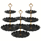 European-Style Plastic Tiered Cake Stand for Parties – 1 or 3-Piece White Dessert Display for Cupcakes, Fruit & Sweets, Birthdays, Weddings & Graduations
