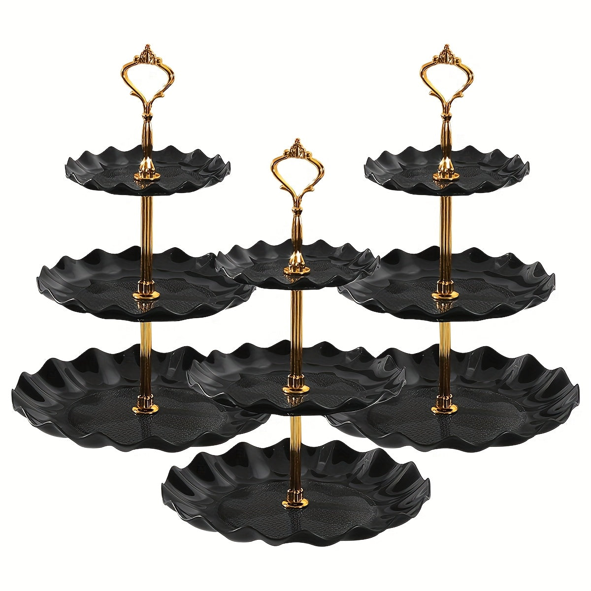 European-Style Plastic Tiered Cake Stand for Parties – 1 or 3-Piece White Dessert Display for Cupcakes, Fruit & Sweets, Birthdays, Weddings & Graduations