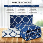 5-Piece Comforter Set – Reversible Quilted Down Alternative Bedding Set with Pillow Shams, Bed Skirt & Cushion | All Season | Twin, Queen, King