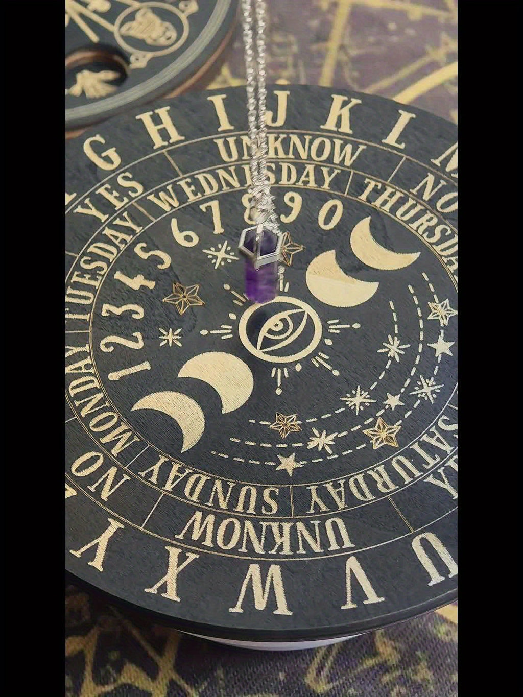 Wooden Pendulum Stand 3D Divination Crystal Display Holder | Witchcraft Altar Supplies, Necklace Display Stand for Meditation, Crystal Rituals, Boho Witch Room Decor